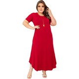 Vestidos Várias Cores Longo Liso Tubinho Fenda Plus Size