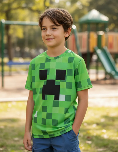 Playera Casual Creeper Infantil Manga Corta Gamer