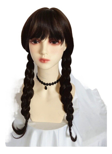 Peluca De Cola De Caballo Larga Negra De Anime Wigs Para Muj