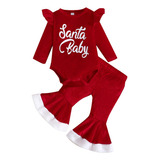 Mono Navideño Para Bebé Y Niña, Pantalones Acampanados, Otoñ