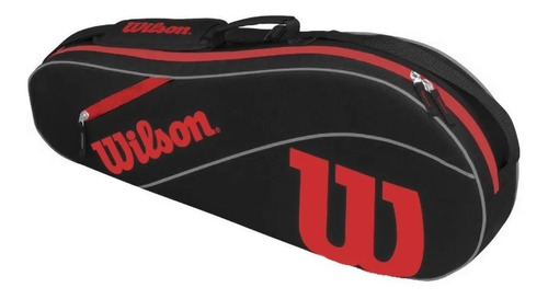 Bolso Raquetero Wilson Advantage X 3 Raquetas Tenis - Estacion Deportes Olivos Color Negro/rojo