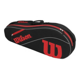 Bolso Raquetero Wilson Advantage X 3 Raquetas Tenis - Estacion Deportes Olivos Color Negro/rojo