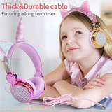 Auriculares Infantiles Con Cable Para Niños Unicornio
