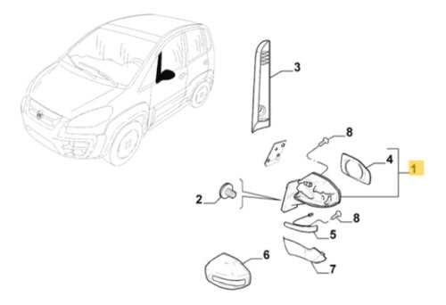 Espejo Retrovisor Elctrico Izquierdo Fiat Idea Original  Foto 8