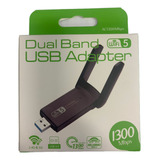 Adaptador Usb Wireless Dual Band Ac1300 5ghz 1300mbps Antena