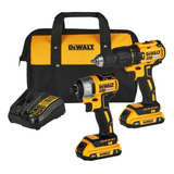 Taladro Inalambrico Dewalt Dcd7781d2 + Atornillador Dcf7871 Color Amarillo 20v