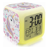 Reloj Despertador Digital Con Diseño De Unicornio Para Niños