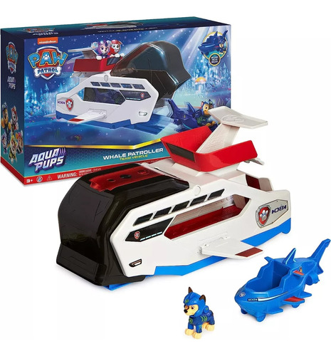 Paw Patrol Vehiculo Aqua Pups Whale Patroller + Figura 17777