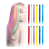 Extensiones Cabello Sinteticas 12 Piezas Colores Fantasía