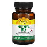 Country Life Methyl B12 Vitamina B12 3000 Mcg 120 Tabs Sabor Bayas