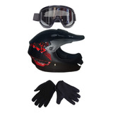 Casco Gafas Guantes Infantil Bicicross Iniciación