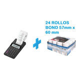 Sumadora Casio 12 Digts C/impresor Hr-10rc+24rollos Bond Ibm