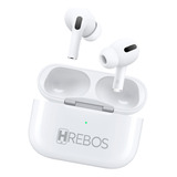 Fone De Ouvido Wireless Earbuds Bluetooth Tws Hrebos - Full Cor Branco Luz Verde