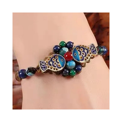 Pulsera Clásica De Estilo Chino, Pulsera De Cloisonne Para M