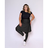 Saia Calça  Plus Size Moda Evangélica Fitness Com Bolso 