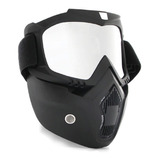 Máscara Com Óculos Espelhado Prata De Capacete Goggle Biker