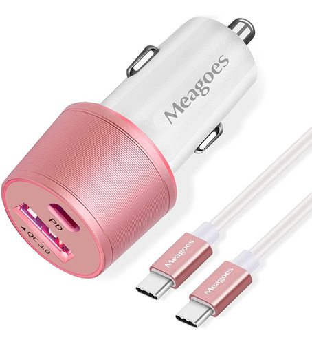 Meagoes - Cargador De Coche Usb C, Adaptador De Carga Rápida