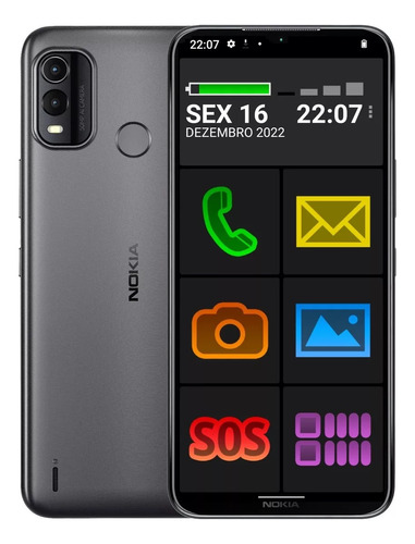 Smartphone Nokia Plus 128gb P Idosos Ícones Grandes 50mp Cam