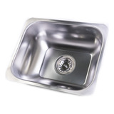 Bacha De Cocina O Lavadero M10 Acero Inoxidable Sopapa De 110mm Medidas 30*38*15.5 Cm Bajo Mesada Acero Inoxidable Terminacion Mate Pileta De Cocina O Lavadero Con Sopapa Cestillo