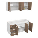 Combo Mueble Cocina 1,40 Mt. Alacena + Bajo Mesada Sin Bacha