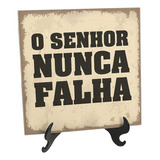 Quadro De Azulejo Evangelico Leão Frase Senhor Nunca Falhou