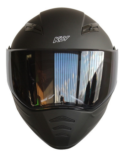 Casco Kov Estelar Negro Mate Abatible Para Moto Con Luz Stop Tamaño Del Casco M