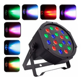 Canhão Jogo De Luz 18 Leds Rgb Sensor Ritmo Dj Refletor