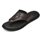 Hombres Casual Chanclas De Cuero Sandalias Zapatillas