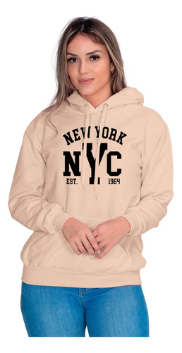 Moletom Feminino Blusa De Frio Canguru Casual Nyc New York