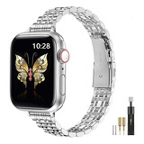 Malla De Metal Para Apple Watch S-9/8/7/6 49/45/44mm Plata