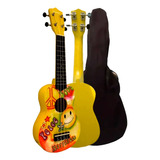 Ukelele Sunset Soprano Para Niños Diseño Happiness + Funda