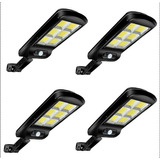 4pcs Luminaria Poste Solar 300w Sensor Presencia Y Control