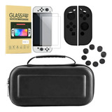 Combo Bag Switch+ Pelicula Oled+grips+ Par Silicone Joy Con