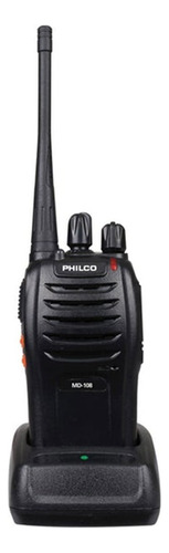 Radio Transmisor Recargable 2 Vías Philco Md-108 Bandas De Frecuencia Uhf Vhf Color Negro