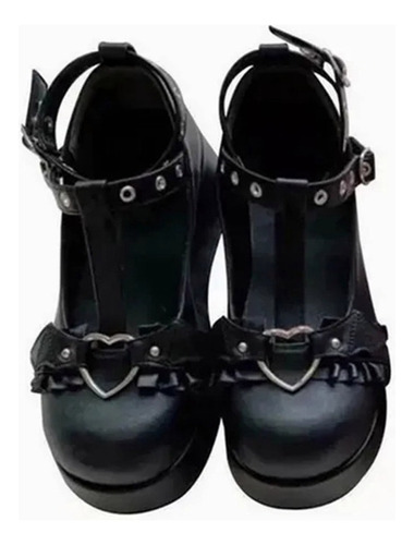 Zapatos Lolita Bowknot Oscuro Goth Punk Plataforma Loli