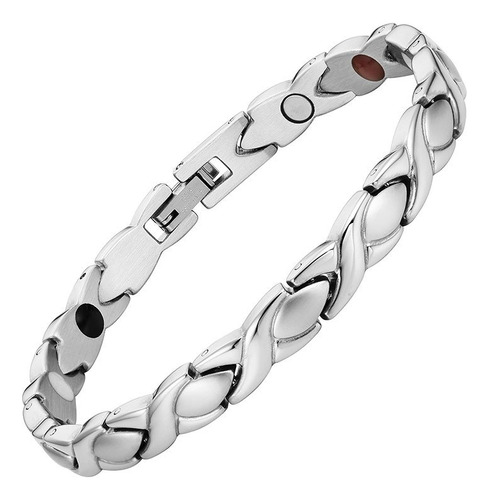 Pulseira Bracelete Aço Inox Magnética Original Imã Neodímio