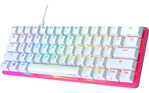 Teclado Gamer Hyperx Alloy Origins 60 Blanco Rgb (inglés) Idioma Inglés Us