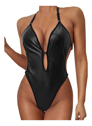 Body De Lencería Para Mujer, De Piel Artificial, Talla H [u]