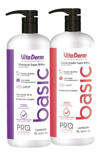 Vita Derm Shampoo E Condicionador  Basic Litro Profissional