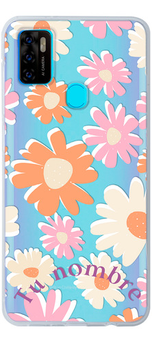 Funda Para Zte Para Mujer Flores Margaritas Tu Nombre