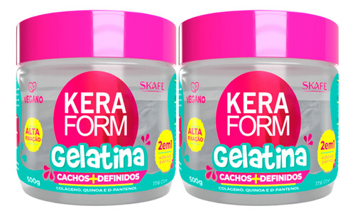 Kit 2 Gelatinas Capilar Cachos Mais Definidos Keraform Skafe