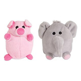  Zoobilee Mini Elefante E Porco Brinquedo Para Cachorro (2 U