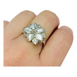 Anillo Flor Lili De Plata 925 Ideal Regalo Mujer Ao 048