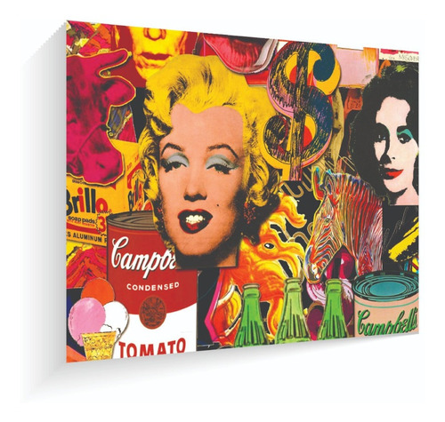 Cuadro En Madera Tela Usa Marilyn Monroe 60 X 42 Cm Pop Art