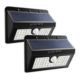 Lampara Pared Luz 55 Led Panel Sola Sensor De Movimiento X2