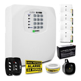 Kit Alarme Residencial C/ Discadora 4 Sens 2 Control Bateria