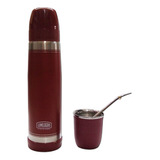 Termo Lumilagro Inox Bordo + Mate Bor + Bombilla 340 - Fdn