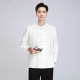 Blusa Kong Fu Hanfu Para Hombre, Camisa Tang, De Algodón, Lí