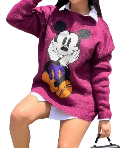 Suéter Buzo Saco Estampado Mickey Mouse Disney Mujer