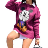 Suéter Buzo Saco Estampado Mickey Mouse Disney Mujer